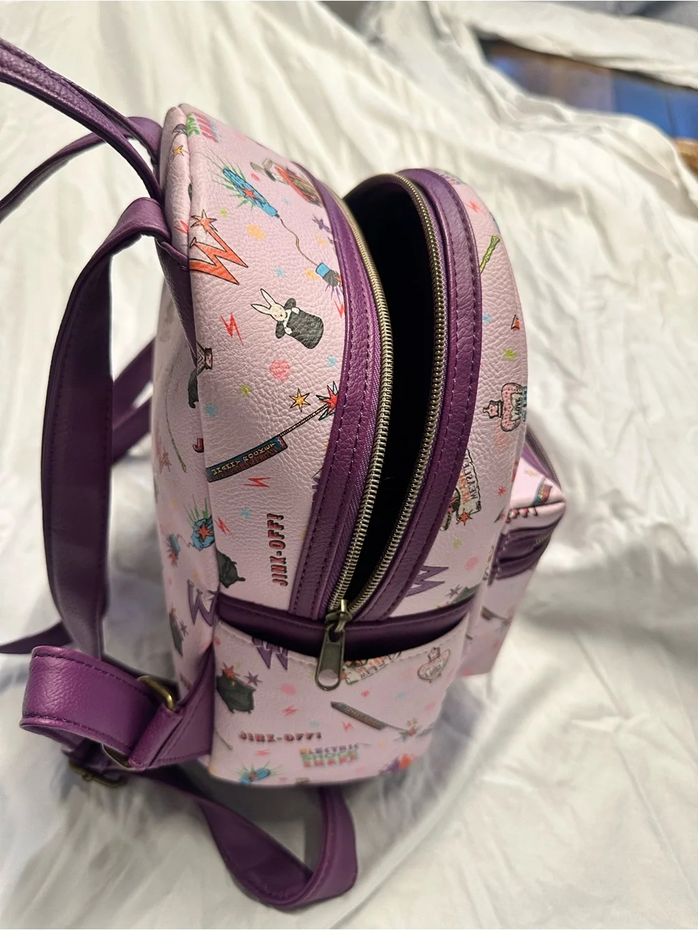 Loungefly Harry Potter Weasley Pink Mini Backpack with Purple Trim